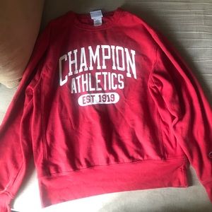 Champion red crew neck sweatshirt